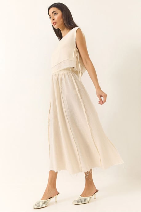 Texturierte Bluse und Rock aus Musselin, zwei-teiliges Set - Image 1