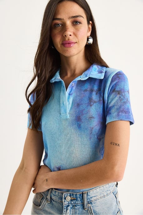 Blumen Polohemd Bluse - Image 2