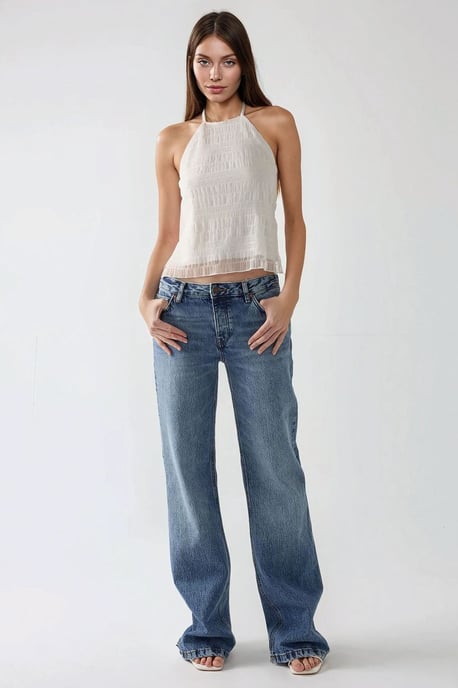 Strukturiertes Halterneck-Fitted-Top - Image 4