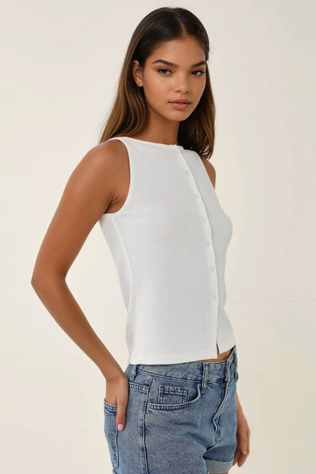 Fitted Pullover mit Knopf details - Image 3