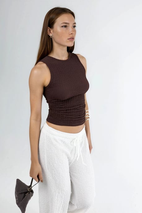 Strukturiertes Rippstrick-Crewneck-Top - Image 4
