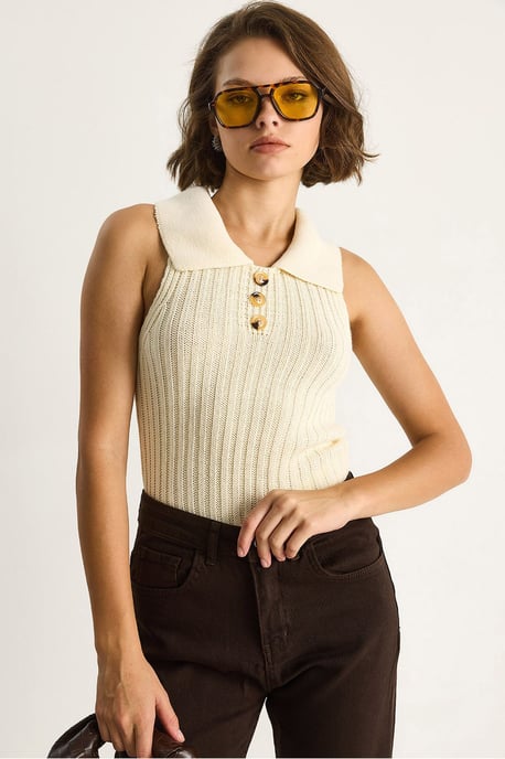 Strickbluse mit Knopfverschluss - Image 1