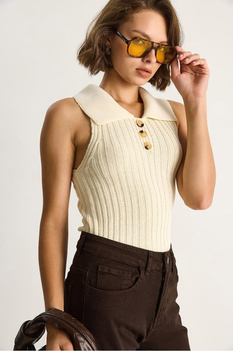 Strickbluse mit Knopfverschluss - Image 4