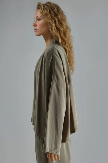 Langärmliger, lockerer Kimono - Image 4