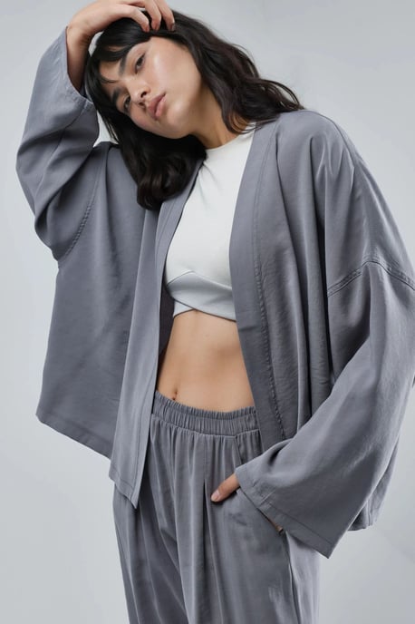 Langärmliger, lockerer Kimono - Image 1