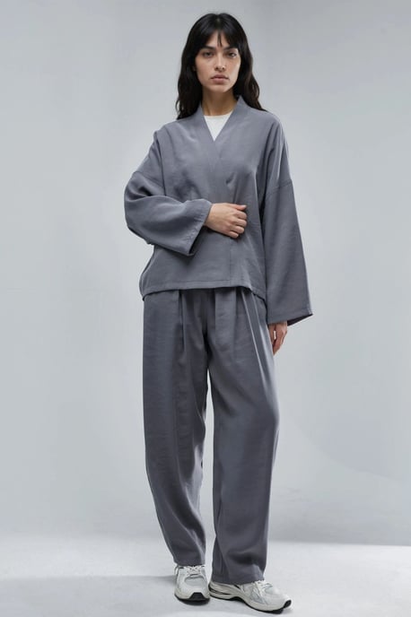 Langärmliger, lockerer Kimono - Image 3