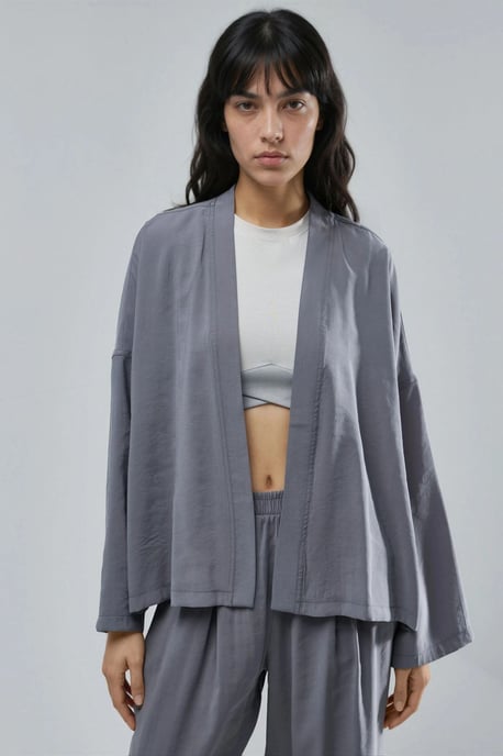 Langärmliger, lockerer Kimono - Image 5