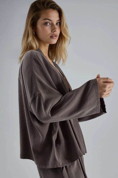 Langärmliger, lockerer Kimono - Image 2