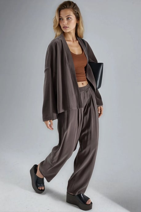 Langärmliger, lockerer Kimono - Image 5