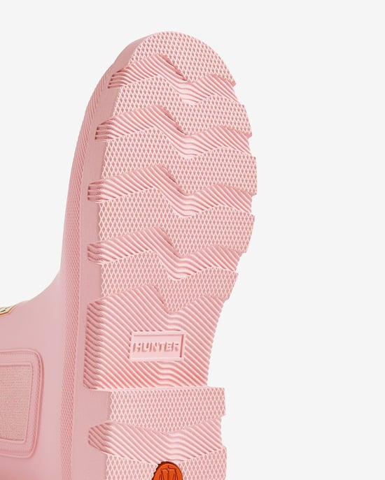 Hunter Downpour Chelsea Gummi Damen Rosa Gummistiefel - Image 4