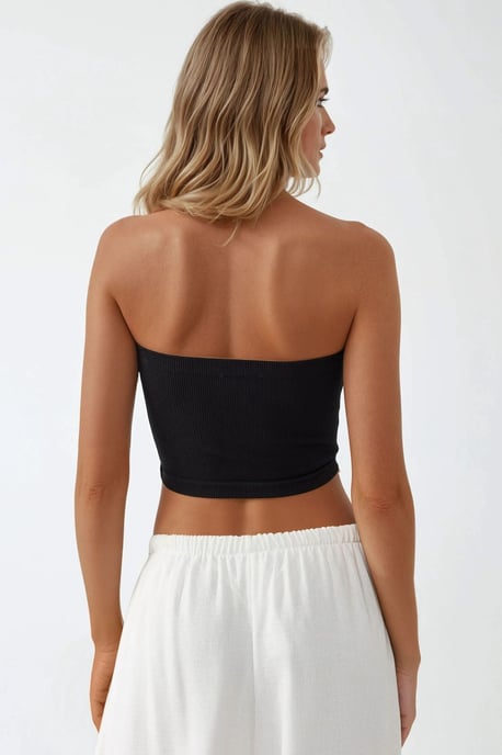 Schlankes, tailloses, geripptes Croptop - Image 3