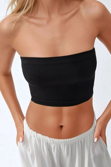 Schlankes, tailloses, geripptes Croptop - Image 5