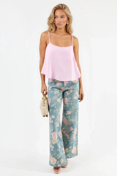 Karo-Ausschnitt Crop-Top - Image 2