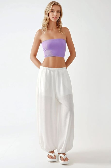 Schlanker, tailloser, gerippter Crop-Top - Image 4