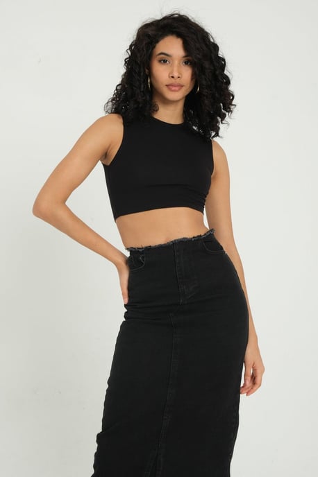 Crew Neck Basis Crop Top - Image 2