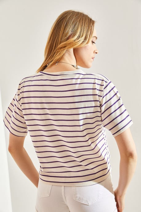 Gestreiftes Boxy Cropped Top - Image 3