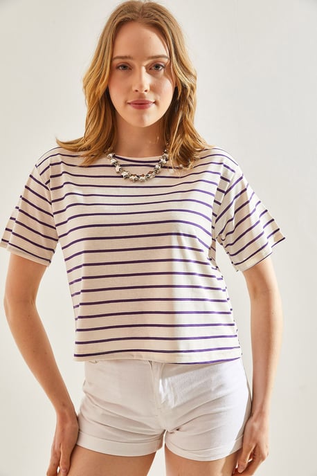 Gestreiftes Boxy Cropped Top - Image 4
