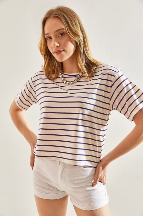 Gestreiftes Boxy Cropped Top - Image 5