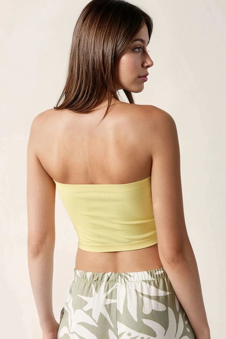 Schlankes, rückenfreies, geripptes Crop-Top - Image 3