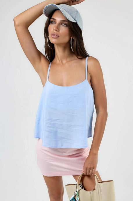 Karo-Ausschnitt Crop-Top - Image 1