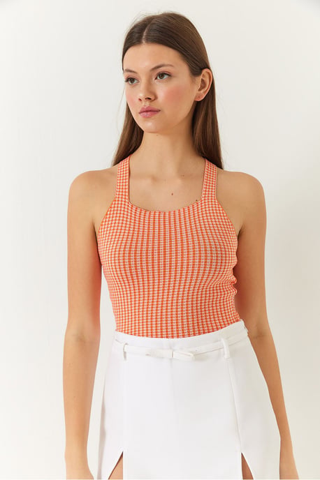 Gingham-Muster Enges Cropped Top - Image 2