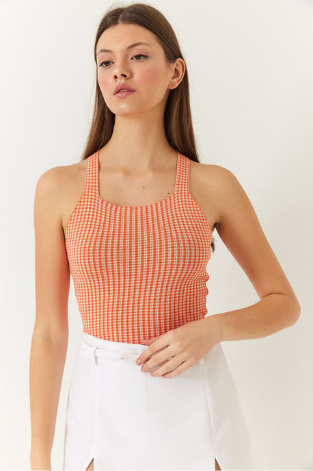 Gingham-Muster Enges Cropped Top - Image 3