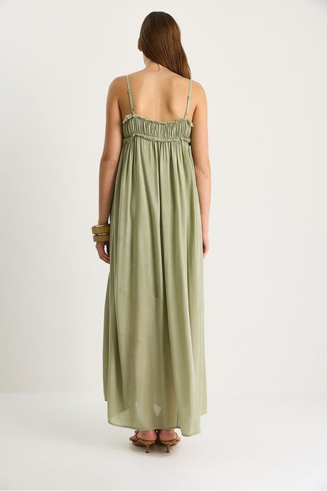Besticktes Maxi-Kleid mit quadratischem Kragen - Image 6