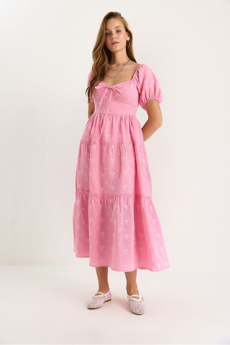 Gesticktes Herzkragen-Maxikleid - Image 3