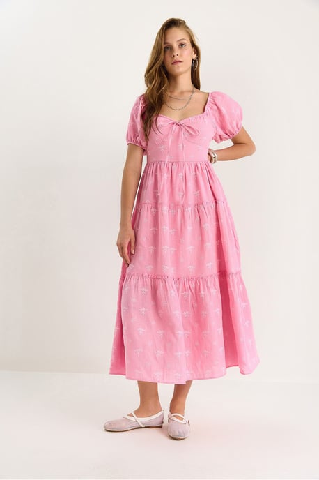 Gesticktes Herzkragen-Maxikleid - Image 4