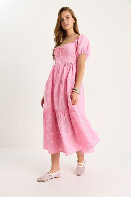 Gesticktes Herzkragen-Maxikleid - Image 5
