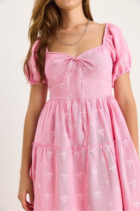 Gesticktes Herzkragen-Maxikleid - Image 6