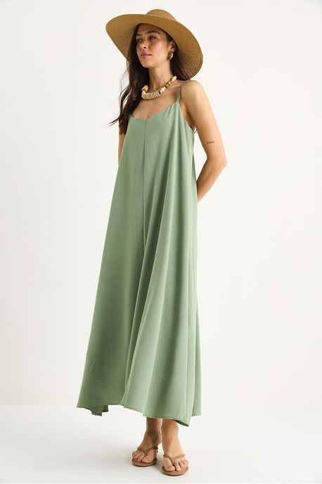 Maxi V-Ausschnitt Kleid - Image 2