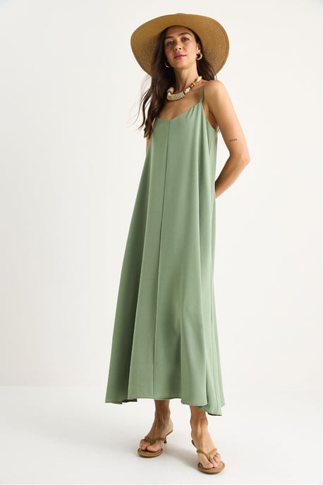Maxi V-Ausschnitt Kleid - Image 4