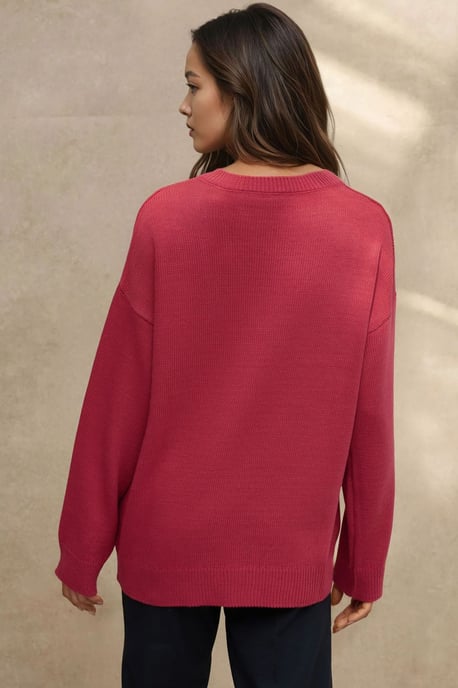 Dicker Strick-V-Ausschnitt-Pullover - Image 3