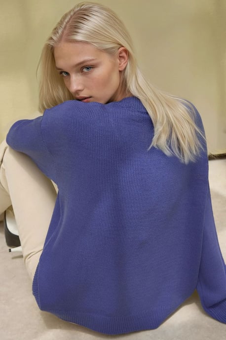 Dicker Strick-V-Ausschnitt-Pullover - Image 4