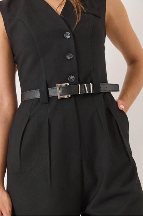 V-Ausschnitt Jumpsuit mit weitem Bein und Schleifendetail - Image 4