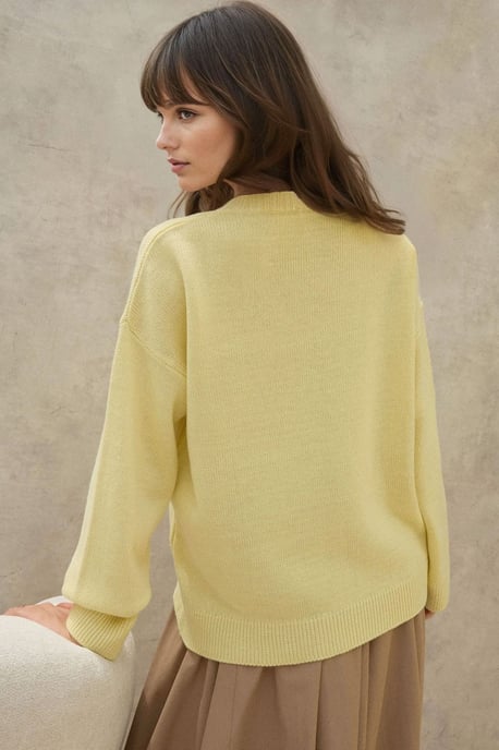Dicker Strick V-Ausschnitt Pullover - Image 4