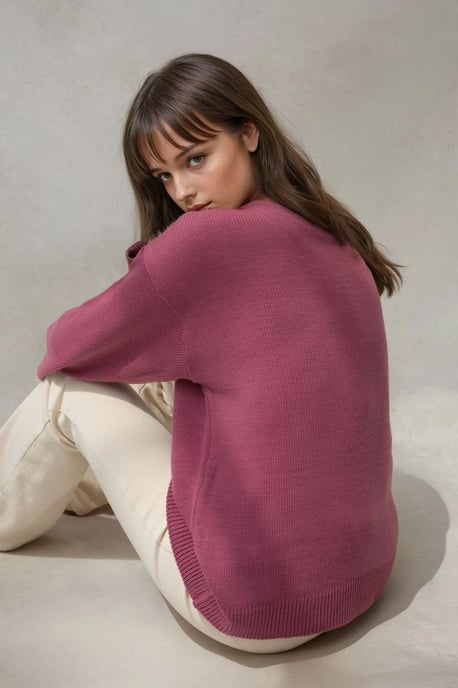 Dicker Strick-V-Ausschnitt-Pullover - Image 3