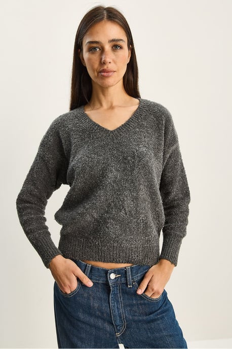 V-Ausschnitt Strukturstrickpullover - Image 5