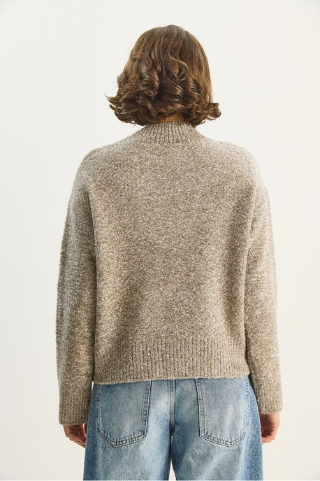 V-Ausschnitt Langarm Strickpullover - Image 6