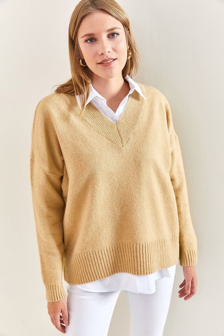 V-Ausschnitt Langarmpullover - Image 3