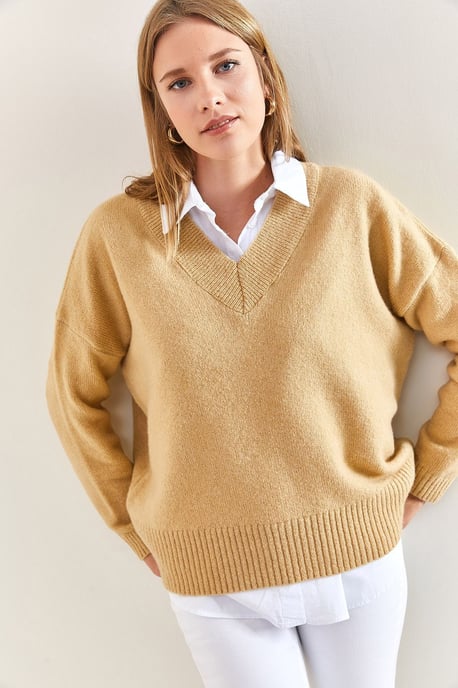V-Ausschnitt Langarmpullover - Image 4