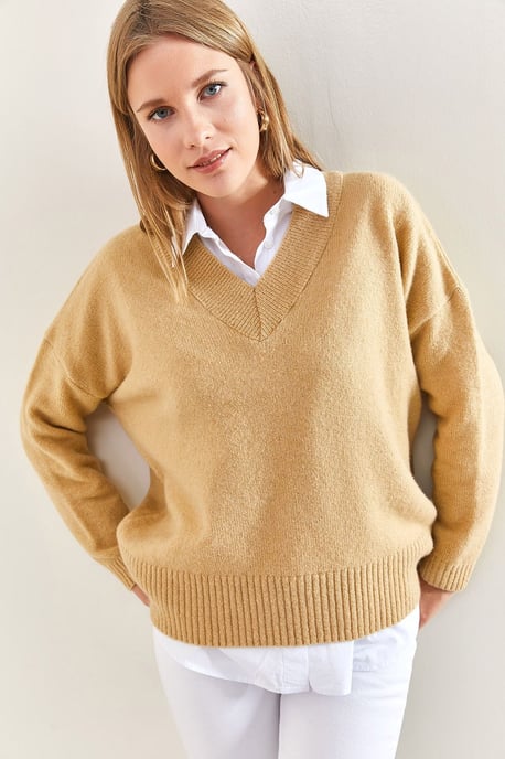 V-Ausschnitt Langarmpullover - Image 5