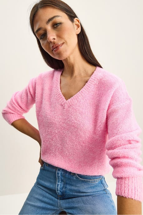 V-Ausschnitt Strukturstrickpullover - Image 3