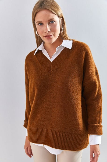 V-Ausschnitt Langarmpullover - Image 3