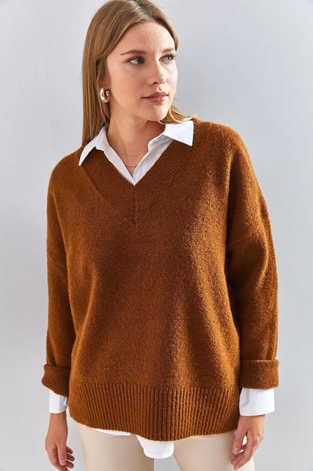 V-Ausschnitt Langarmpullover - Image 4