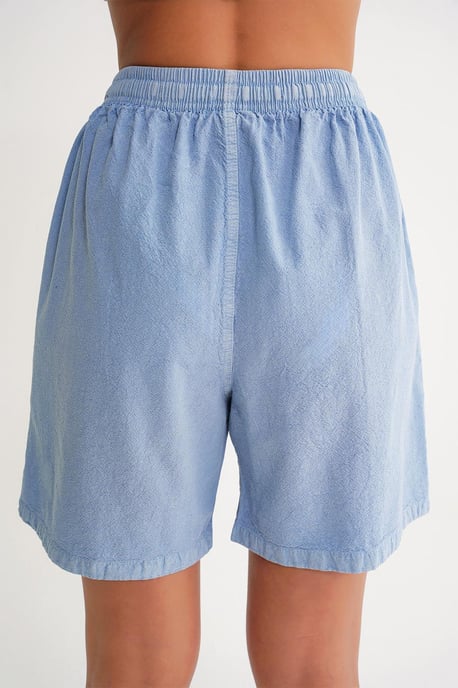 Hohe Taillen Baumwollkordelzug Mini-Shorts - Image 6