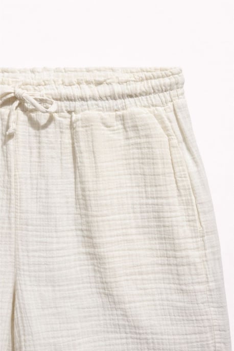 Hochgeschnittene strukturierte Baumwollshorts - Image 2