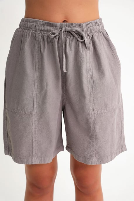 Hochtaillierte Baumwoll-Shorts mit Kordelzug - Image 5