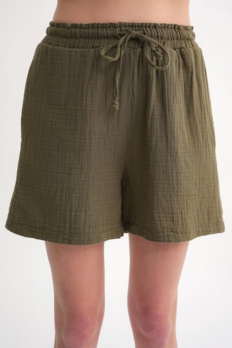 Hochtaillierte strukturiertes Baumwollshorts - Image 6